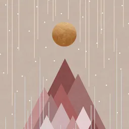 Photocircle Photocircle Wandbild / Kunstdruck / Poster / Leinwand - Sun & Mountains Coral Pink – Produktbild 1 von 1