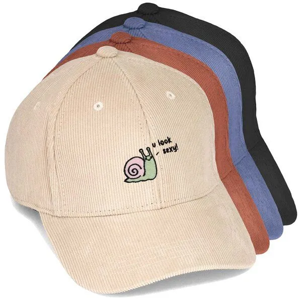 LIGARTI Bestickte Cord Cap – Schnexy die Schnecke – LIGARTI Tiermanufaktur, Sand, – Produktbild 2 von 4