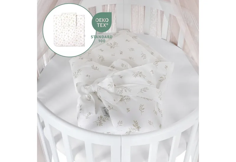 Waldin Waldin Babybett Oval 7in1 mitwachsend, Beistellbett, Matratze, Rollen, Braun, – Produktbild 4 von 5