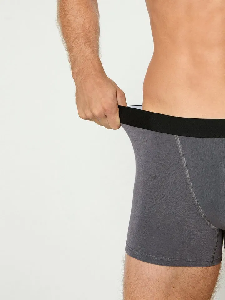 Nur Die Boxer Bambus Boxershorts, Herren Unterhose, Grau, – Produktbild 4 von 5