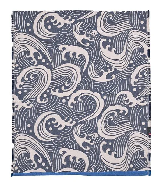 david fussenegger David Fussenegger Strandteppich Welle 75 x 200 cm aus Recycling-Baumwolle, Blau, – Produktbild 1 von 3