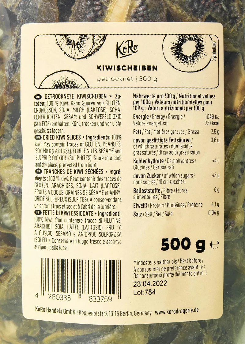 KoRo Getrocknete Kiwi 500 g – Produktbild 4 von 5