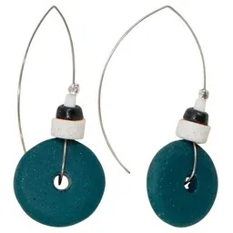 Global Mamas Karma Ohrringe - Full-Circle Upcycling Glasschmuck - Black & Teal - Global Mamas – Produktbild 1 von 1