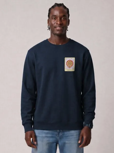 watapparel watapparel Sweatshirt Unisex Tarot The Pizza, French navy, – Produktbild 2 von 2