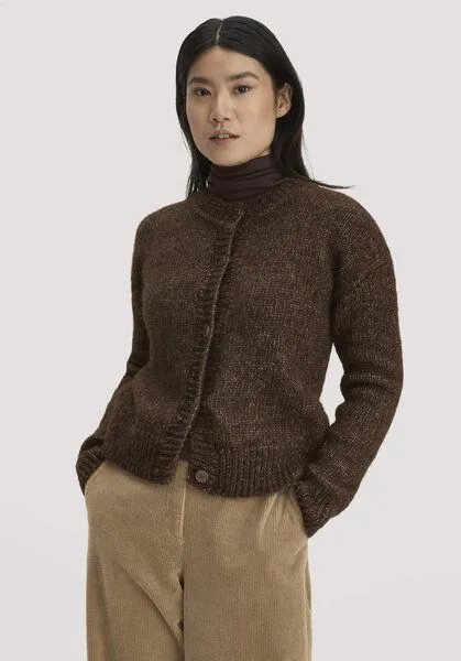 hessnatur hessnatur Strickjacke Relaxed aus Alpaka und Bio-Baumwolle, Naturbraun, – Produktbild 1 von 4