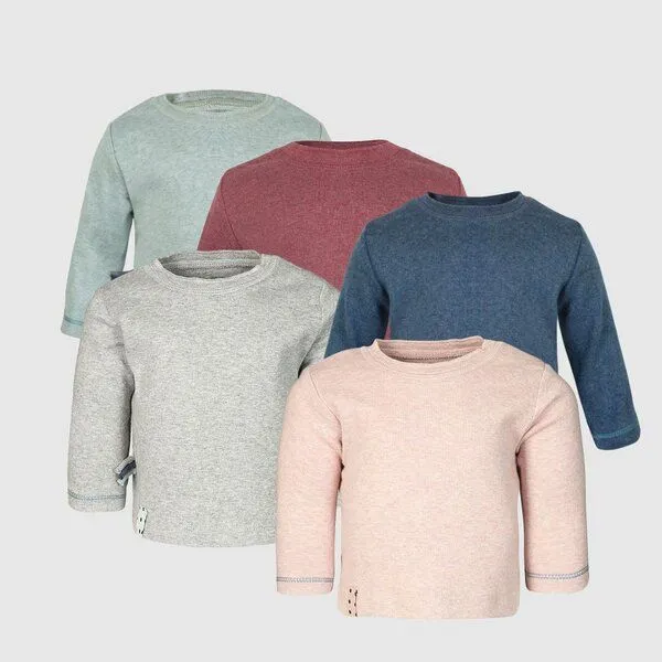OrganicEra Baby Langarm T-shirt 'OrganicEra' aus Bio Baumwolle, Aqua melange (grün), – Produktbild 3 von 4