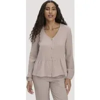 hessnatur hessnatur Musselin Pyjamabluse PURE COMFORT aus reiner Bio-Baumwolle, Mandelbraun, – Produktbild 2 von 5