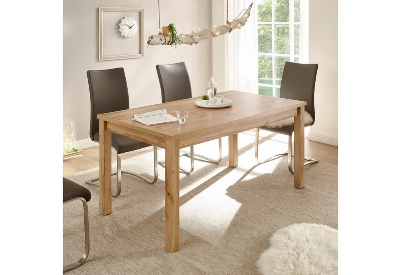 OTTO home Esstisch Westminster, Tisch im Landhausstil, Wohnzimmertisch, Küchentisch, Holzbeine, vielseitig einsetzbar, zeitlos, 158 cm breit, Beige, – Produktbild 1 von 5