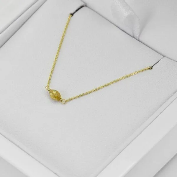 Eppi Eppi Goldener Choker mit gelbem Diamant Melodei, Gold, – Produktbild 3 von 4
