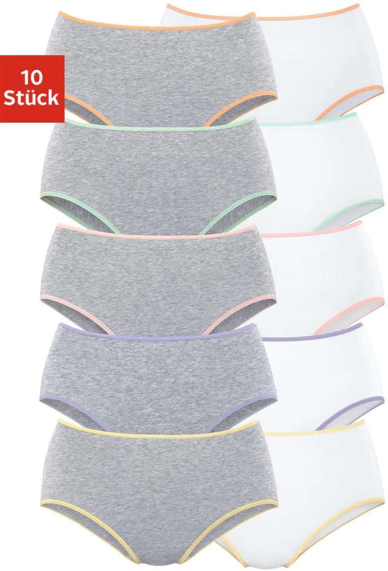 petite fleur by Lascana Hüftslip grau-meliert, weiß, Grau-meliert, weiß, – Produktbild 3 von 3