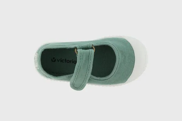 Victoria Victoria vegane Kinder-Klett-Ballerinas – Mercedes de Lona, Jade (grün), – Produktbild 4 von 4