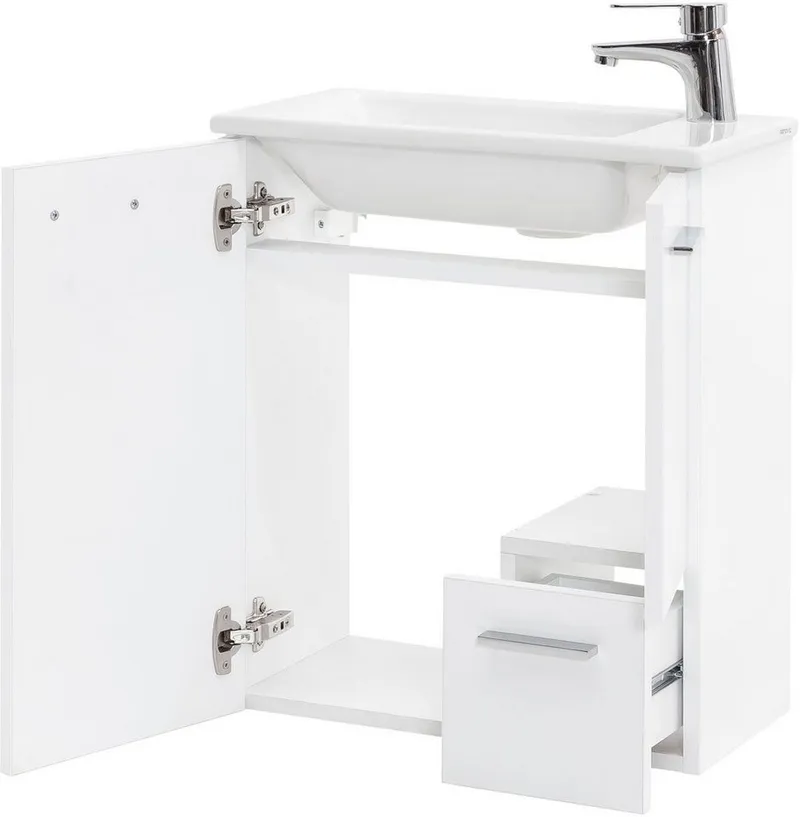 Schildmeyer Waschtisch Matteo, Waschtisch, Made in Germany, B: 50 cm, Solide Verarbeitung - Dieses Produkt ist in Deutschland gefertigt, Weiß, – Produktbild 1 von 5
