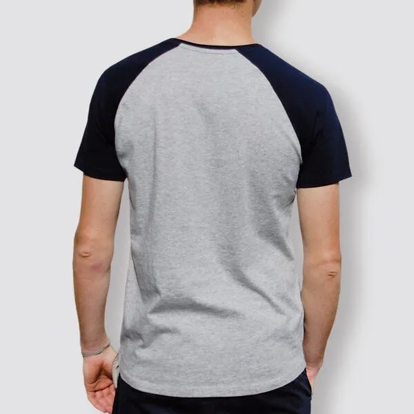 little kiwi little kiwi Herren T-Shirt, "Downtown Train", Heather Ash/Navy – Produktbild 2 von 2