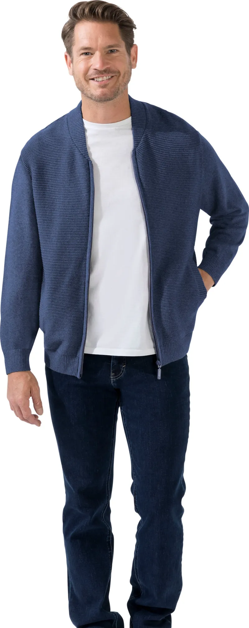 marco donati Strickjacke jeansblau-meliert, Jeansblau-meliert, – Produktbild 2 von 2