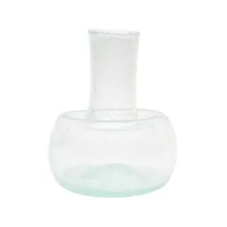 El Puente El Puente Bauchige Vase aus recyceltem Glas in Weiß | Fair Trade & Handmade aus Ägypten – Produktbild 1 von 1