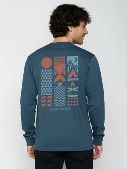 GreenBomb GREENBOMB Camp Mode Crisp - Sportliches Longsleeve / hochwertiger Print / GOTS / Fair & Vegan – Produktbild 1 von 1