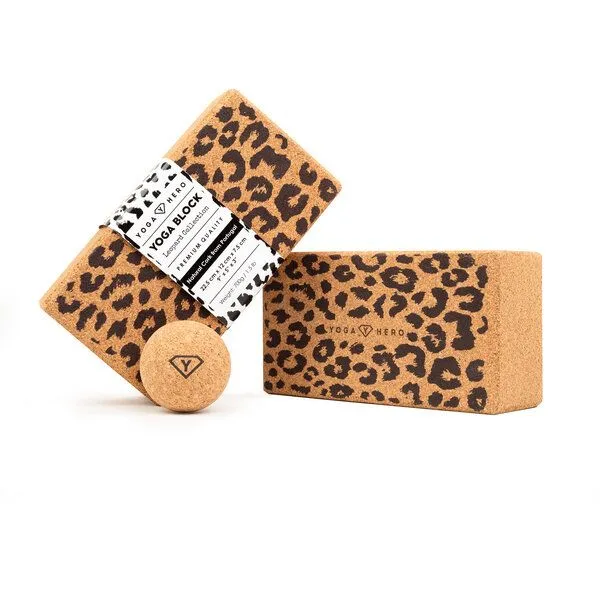 Yoga Hero Yoga Hero 2 Yogablöcke + Faszien Massage Ball, Leopard, – Produktbild 1 von 4