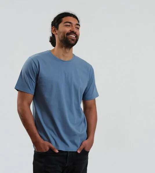 Gary Mash GARY MASH Herren Basic T-Shirt aus Biobaumwolle, Blaugrau (blau), – Produktbild 4 von 4