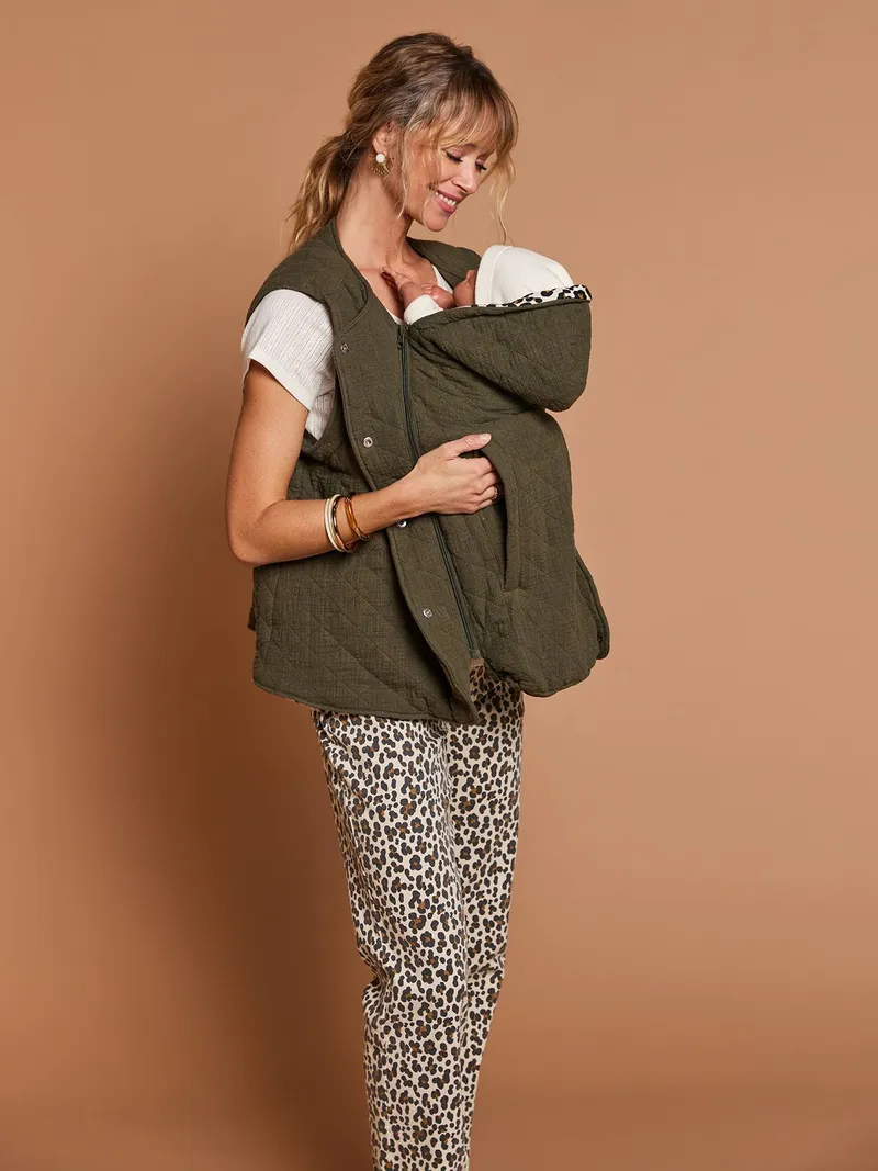 Envie De Fraise 3-in-1-Steppjacke mit Babyeinsatz für Schwangerschaft & Stillzeit, Khaki, – Produktbild 3 von 4
