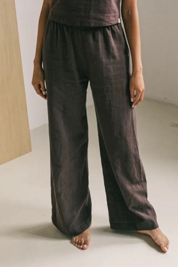The View Yoga The View Yoga Damen vegan Hose Teya Brown, Dunkelbraun, – Produktbild 2 von 2