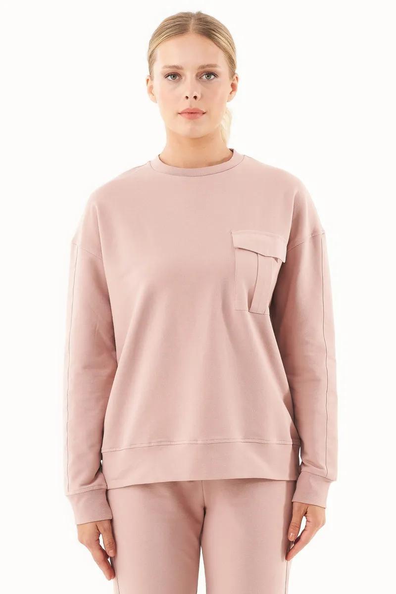 ORGANICATION ORGANICATION Damen vegan Sweatshirt Aus Bio-Baumwolle Rosa, Rosa, – Produktbild 2 von 2
