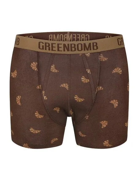 GreenBomb GREENBOMB Crossaint Trunk - Figurbetonte Trunk aus Bio-Baumwoll Mix / hochwertiger Print / GOTS / Fair & Vegan, Weiß (mix), – Produktbild 1 von 2