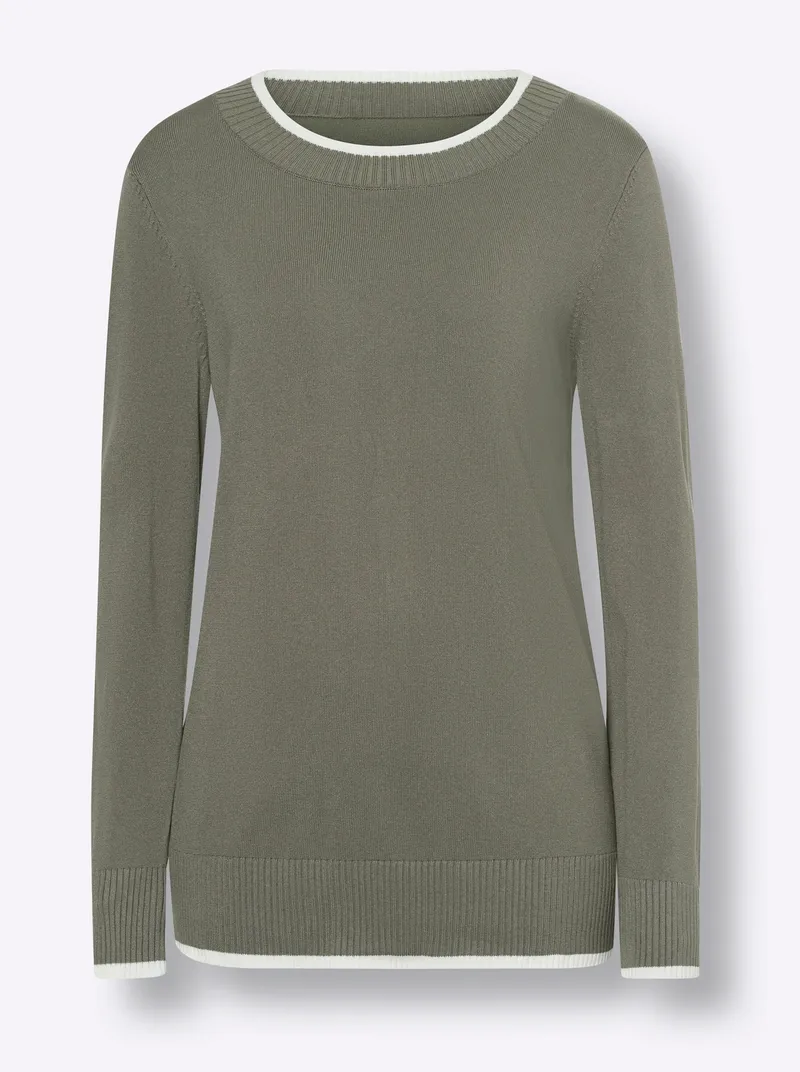 heine Feinstrickpullover khaki, Khaki, – Produktbild 1 von 2