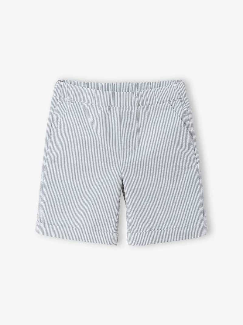 Vertbaudet Set aus Poloshirt & Shorts für Jungen, Grün gestreift, – Produktbild 3 von 4