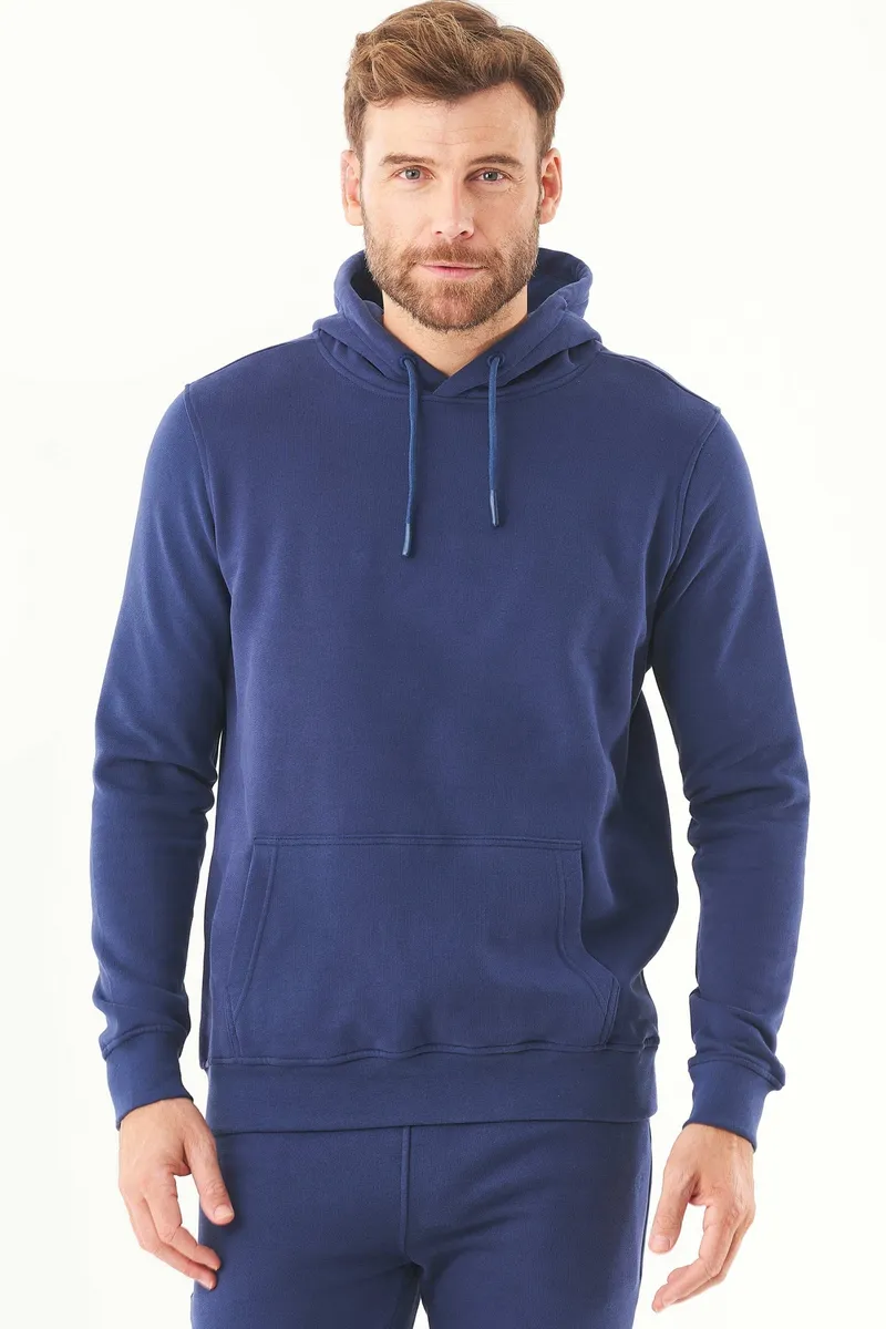 ORGANICATION ORGANICATION Herren vegan Kapuzenpullover Soft Touch Navy, Dunkelblau, – Produktbild 2 von 2