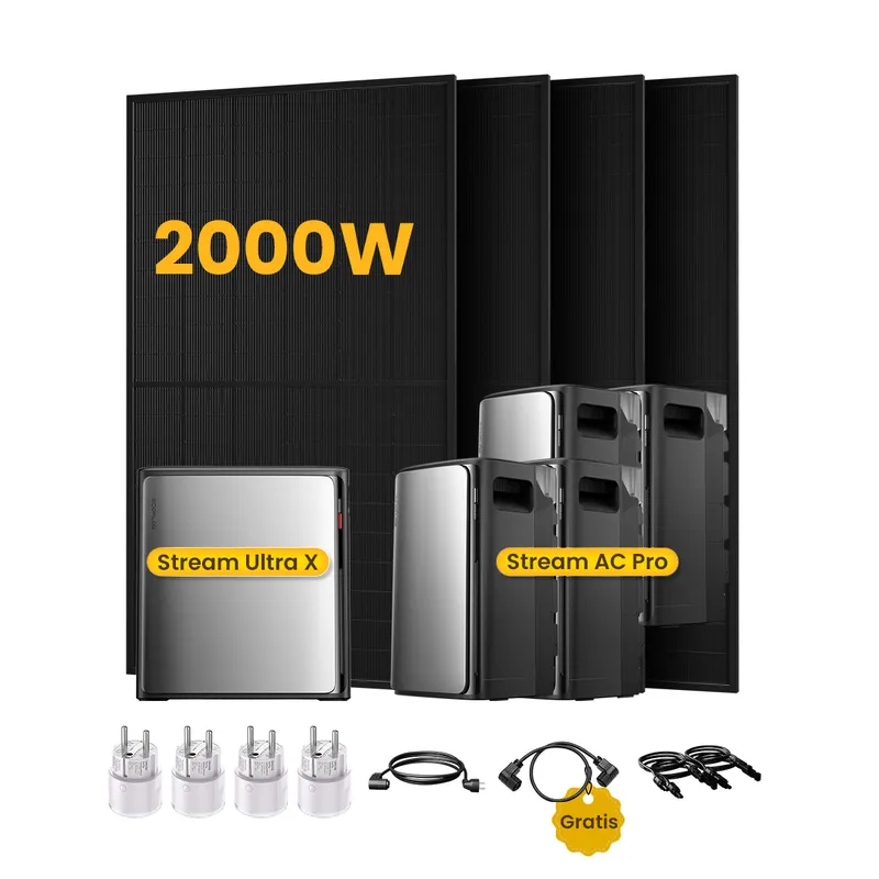 EcoFlow EcoFlow Stream Ultra X, All-in-One Speicher für Balkonkraftwerke, mit 4 x 500 Bifaziale Solarmodule, by Powerness - Stream Ultra X + 4 x Stream AC Pro | 11520Wh / 4 x Smart Plug / Standardversand – Produktbild 1 von 1