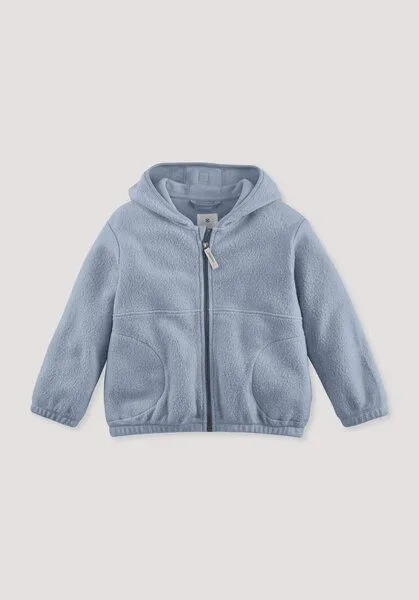 hessnatur hessnatur Fleece-Jacke aus reiner Bio-Baumwolle, Helles jeansblau, – Produktbild 1 von 4