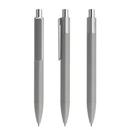 prodir prodir® Druckkugelschreiber DS4 Soft Touch PRR Push, blaue Mine, delfingrau/silber poliert – Produktbild 1 von 1