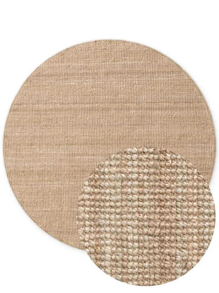 HANSE Home Teppich Jaipur Juteteppich, als Läufer und in Rund, rund, Höhe: 10 mm, 100% Naturfaser, Wohnzimmer, Esszimmer, Schlafzimmer, Goldfarben, – Produktbild 2 von 5