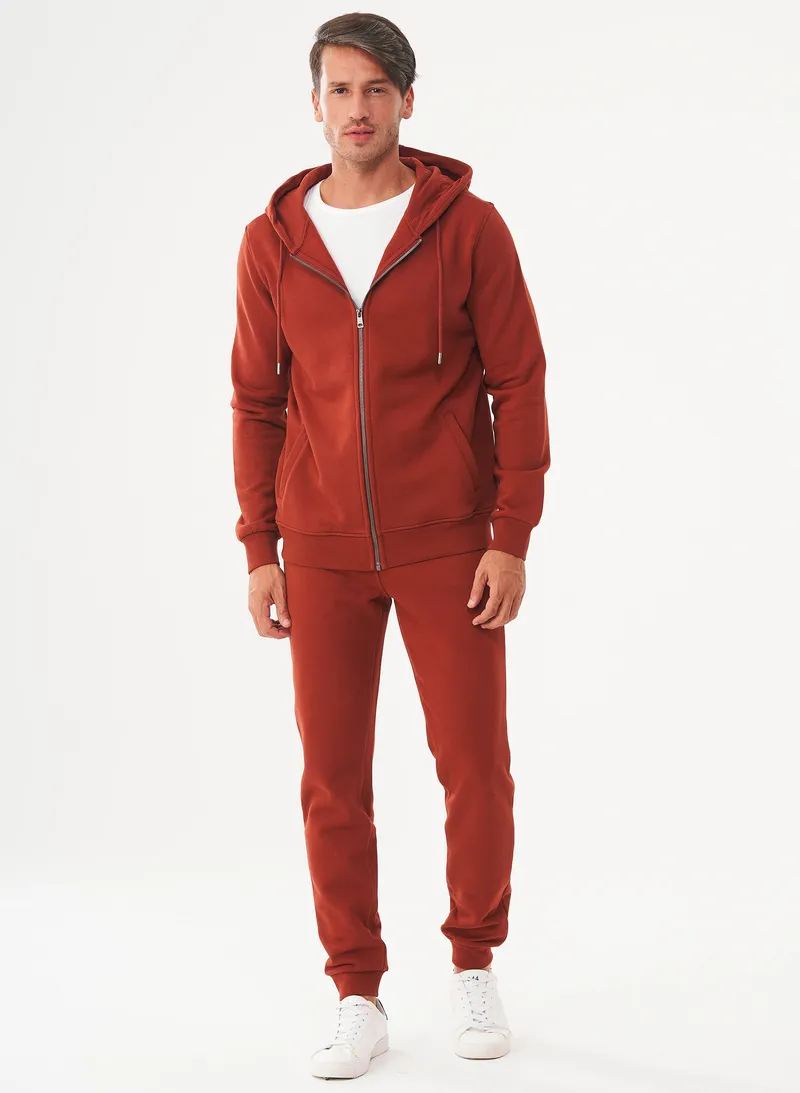 ORGANICATION ORGANICATION Herren vegan Zip-Up Hoodie Aus Bio-Baumwolle Ginger, Dunkelorange, – Produktbild 1 von 2