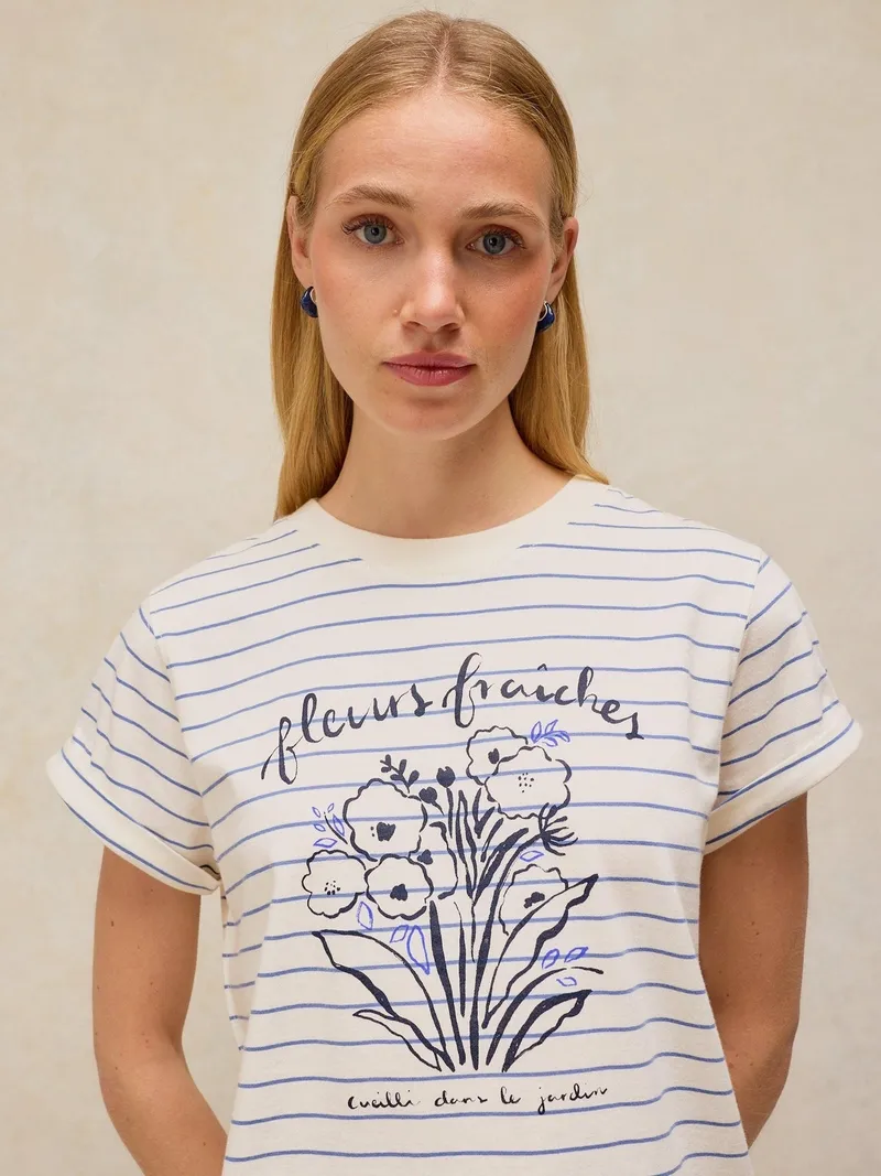 White Stuff Grafik-T-Shirt Gina - 48, Weiß print, – Produktbild 2 von 4