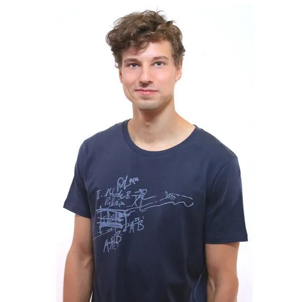 Spangeltangel Spangeltangel T-Shirt "Akkorde", Siebdruck, dunkelblau, Rundhals, kurzärmlig, Siebdruck, Musik, Blau, – Produktbild 2 von 3