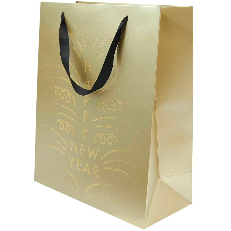 Rico Design Rico Design Paper Poetry Geschenktüte gold Happy New Year 26x32x12cm, Gold, – Produktbild 1 von 1