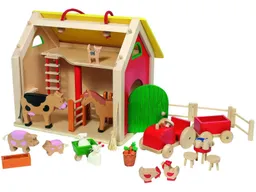Goki goki Koffer Farmhaus mit Zubehör aus Holz 33x26x28 cm – Produktbild 1 von 1
