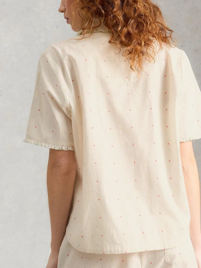 White Stuff Pyjamatop Nelly mit kurzem Arm - L, Elfenbein multi, – Produktbild 4 von 4
