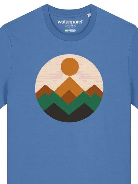 watapparel watapparel T-Shirt Unisex Geometric Landscape 2, Bright blue, – Produktbild 3 von 4