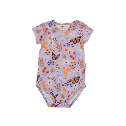 Walkiddy Baby Kurzarmbody GOTS zertifiziert Bio-Baumwolle Blumen- & Schmetterling-Print Druckknöpfe weich – Walkiddy – Produktbild 1 von 1