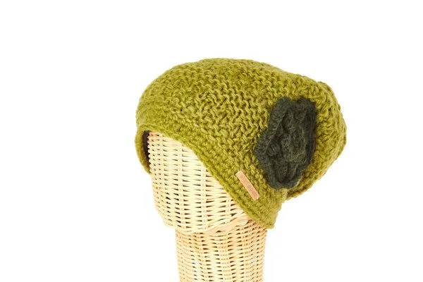short'n'pietz short'n'pietz Schurwollmütze mit Blumenmotiv, Hellgrau, – Produktbild 3 von 3