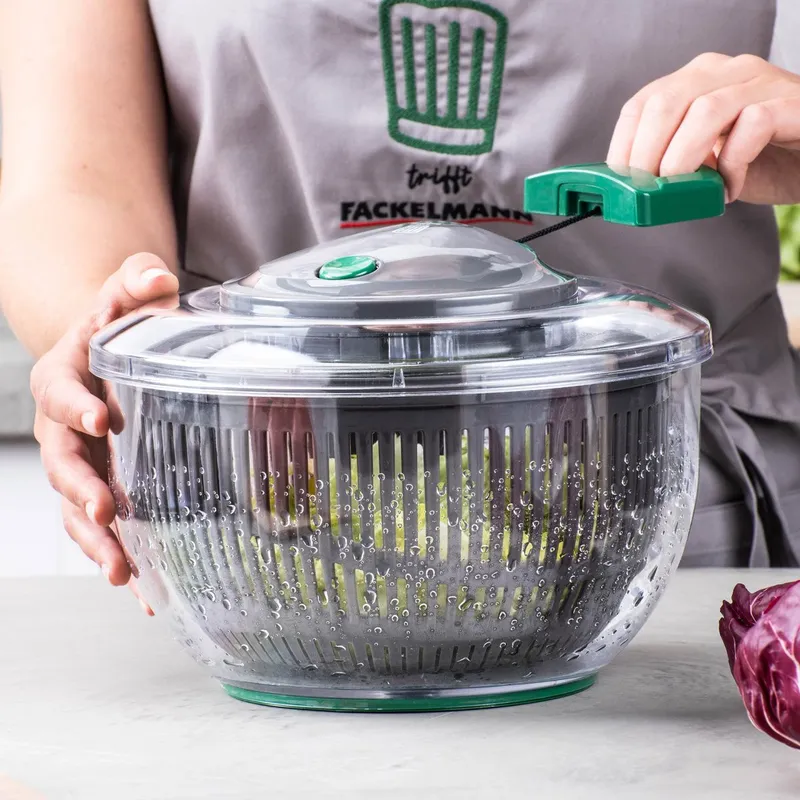 Chefkoch trifft Fackelmann Chefkoch trifft Fackelmann Salatschleuder mit Stopp-Taste – Produktbild 2 von 3