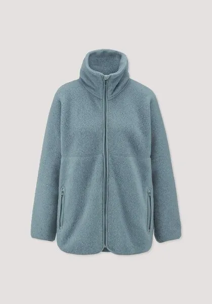 hessnatur hessnatur Wollfleece Jacke Oversized aus reiner Bio-Merinowolle, Gletscherblau, – Produktbild 4 von 4