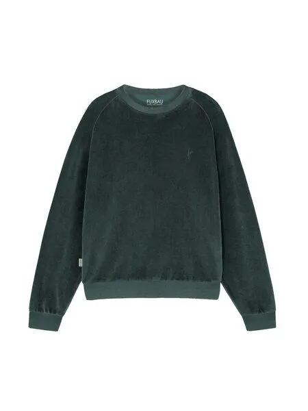 FUXBAU FUXBAU Frauen Samt Sweater, Grün, – Produktbild 3 von 4