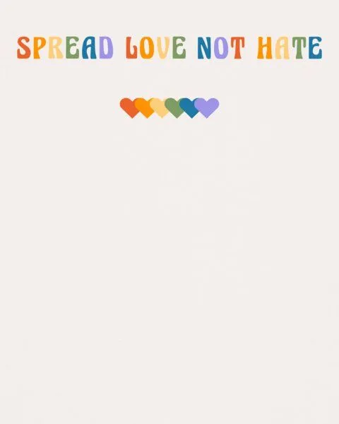 watapparel watapparel T-Shirt Unisex Spread Love not Hate, Off white, – Produktbild 3 von 4
