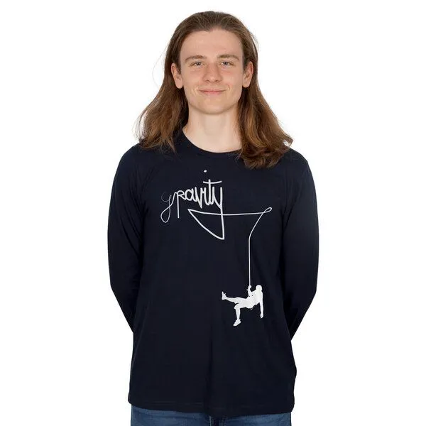 HANDGEDRUCKT HANDGEDRUCKT "Gravity" Männer Longsleeve, Navy, – Produktbild 1 von 2