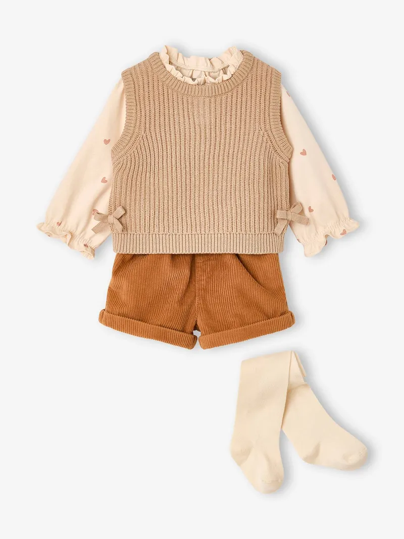 Vertbaudet Mädchen Baby-Set, Karamell, – Produktbild 2 von 4
