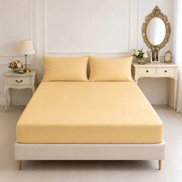 Bruno Barella Bruno Barella Spannbettlaken Bio Baumwolle – Perfekte Passform für 90x200 & 140x200 cm, Gold, – Produktbild 1 von 1