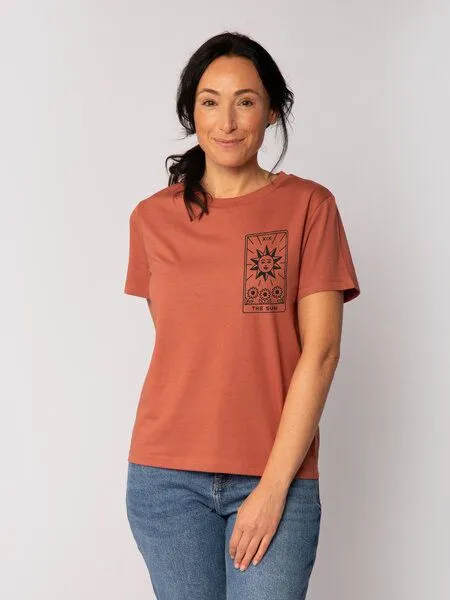 watapparel watapparel T-Shirt Frauen Tarot The Sun, Heritage brown, – Produktbild 1 von 3